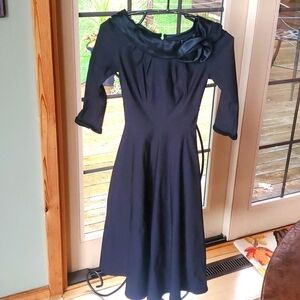 Stop Staring Vintage 3/4 Slv Black Zippered Sz. XS Dress